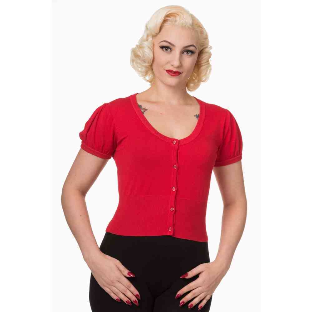 Dancing Days - Short Plain Cardigan - Rouge Product image